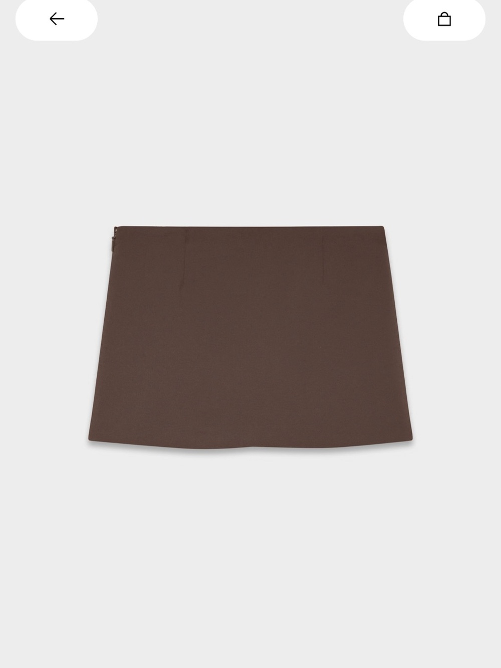 Brown Mini Skirt with Side Slit - Picture 6 of 6